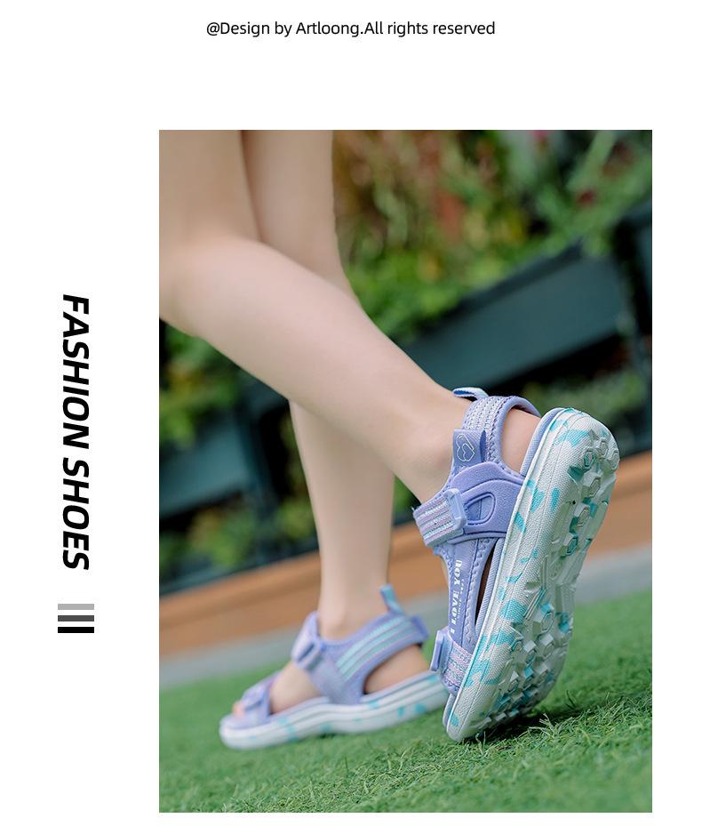 Sommarsandaler för flickor - Nyheter: Mjuk Sula, Halkfria Sport- & Prinsessmodeller för Barn, Öppen Tå Strandskor