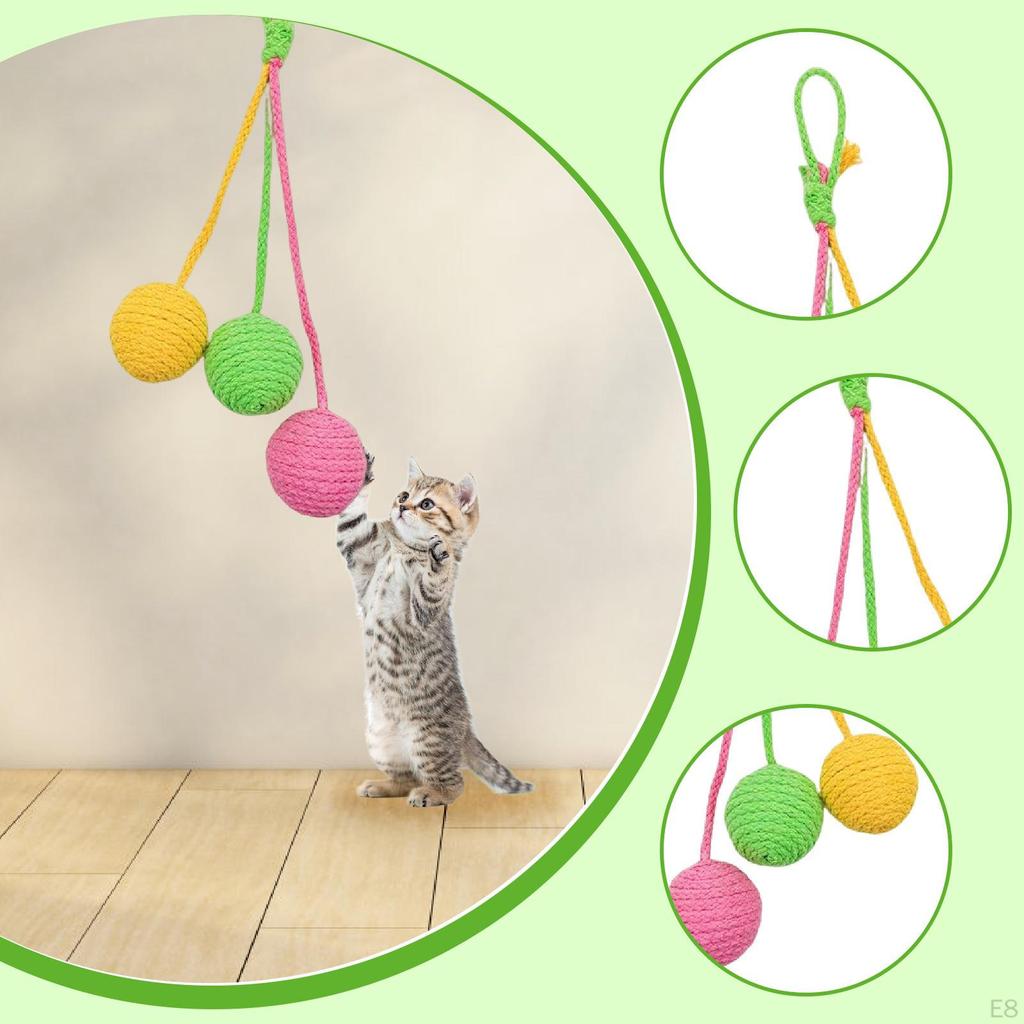 Cat Scratcher with Sisal Ball, Protects Sofa, Scratches Floor, Entertains And Exercises, Hanging