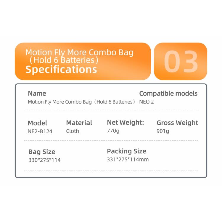 For DJI Neo 2 Sunnylife Portable Carrying Box Shoulder Bag Motion Fly More Combo Bag (Grey)