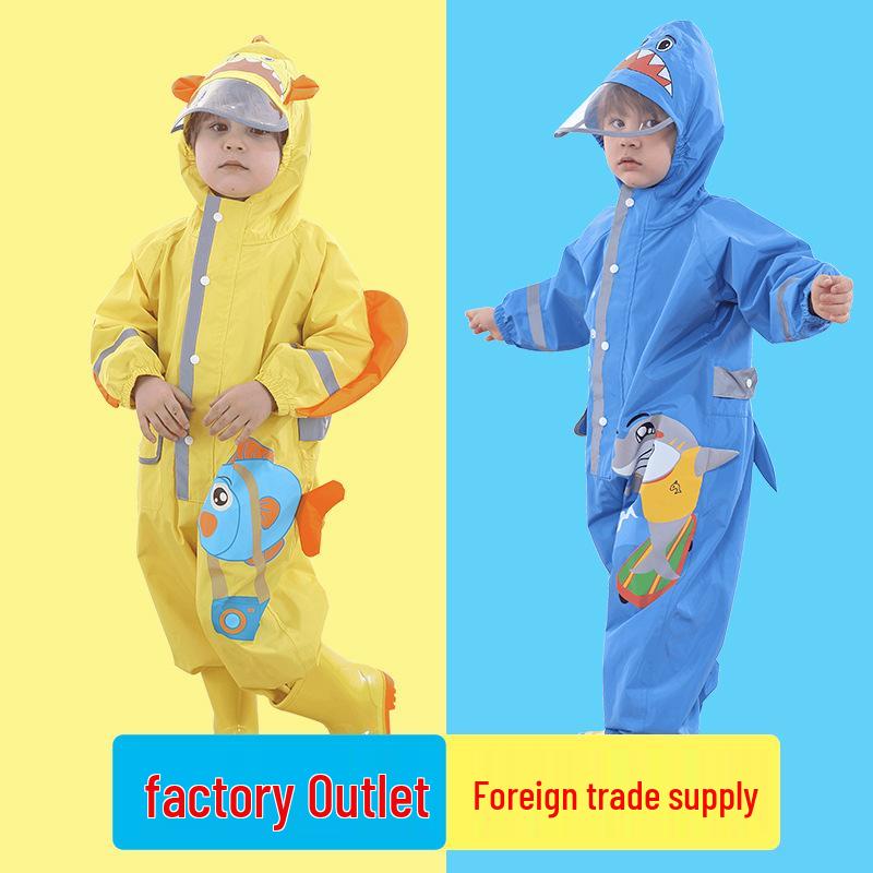 Children's Waterproof Footed Raincoat & Pants Set for Toddlers and Kindergarten Boys & Girls
