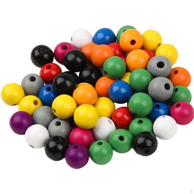 Wooden Beads, 500pcs 16mm Colourful Wood Beads Loose with Hole for Crafts Jewelry DIY