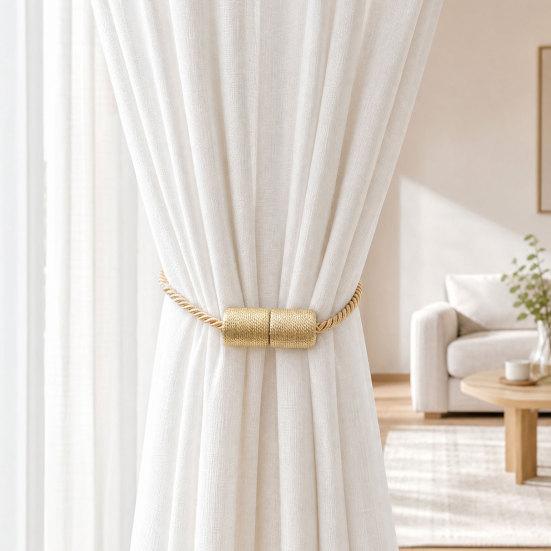 Magnetic Curtain Tiebacks, Modern Simple Rope Curtain Tie Backs, Decorative Drapes Weave Holdbacks for Home Bedroom Office Curtain
