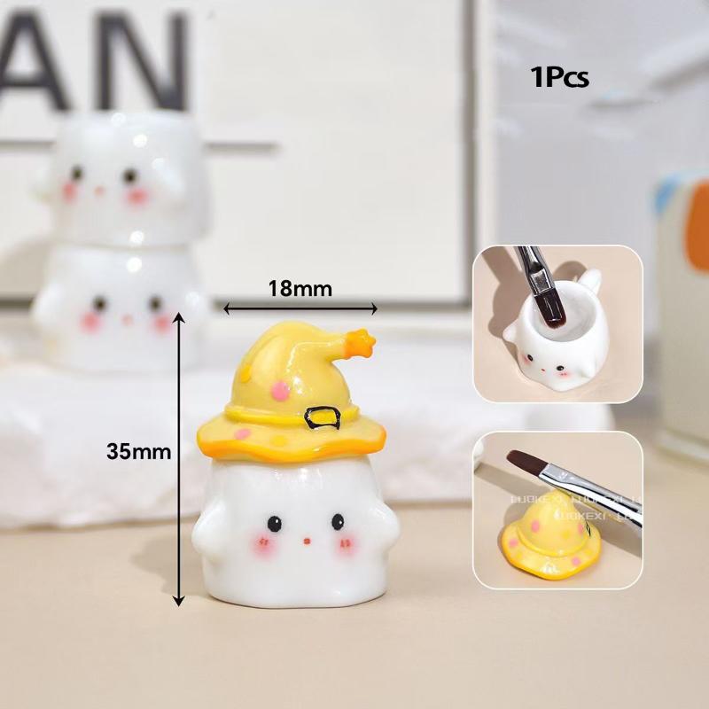 

Mini Nail Polish Powder Liquid Nail Cup Nail Brush Cleaning Tools Liquid Power For Mixing Bowl Ghost Cartoon Brush Holder Dish 1Pcs жёлтый