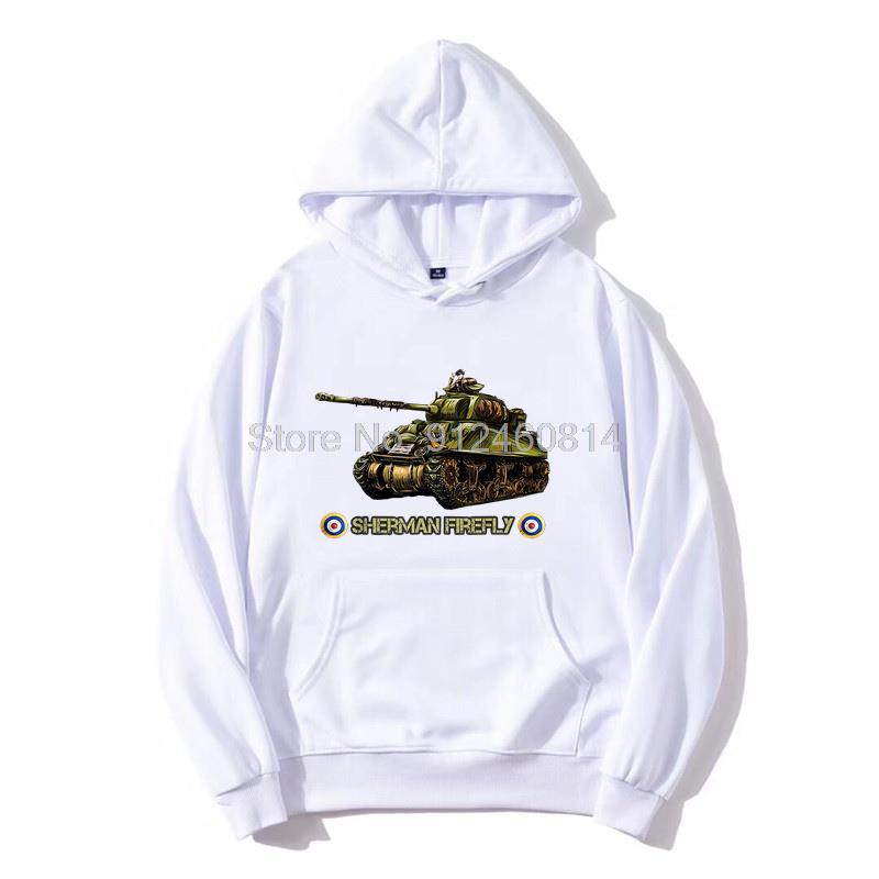 World War 2 British Army Tank Sherman Firefly Gift Hoodie Men Fleece Hoodies Hip Hop Hooded Sweatshirt Streetwear Harajuku
