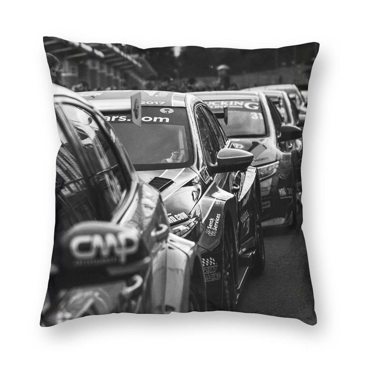 British Touring Car Lineup Btcc Square Pillowcase Polyester Linen Velvet Printed Zip Decor Pillow Case Bed Cushion Case 45X45 Peach skin 18*18(CM)-1Pcs