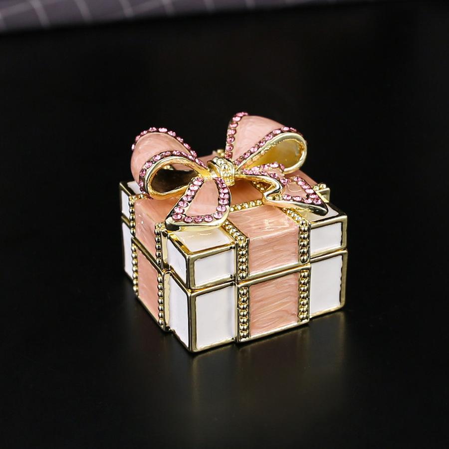 Эмаль Алмазная Принцесса Ветер Бант Шкатулка для украшений Шкатулка для украшений Коробка для кольца для предложения Шкатулка для украшений Шкатулка для хранения ожерелий 4.5*4.5*4