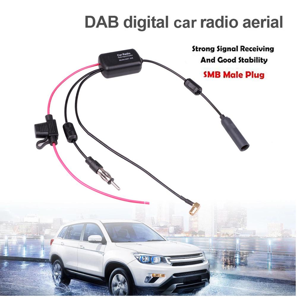 12 V Araba Radyo Anteni Amplifikatör DAB + FM Araba Radyo Anti-parazit Amp Sinyal Güçlendirici Otomatik Tekne için