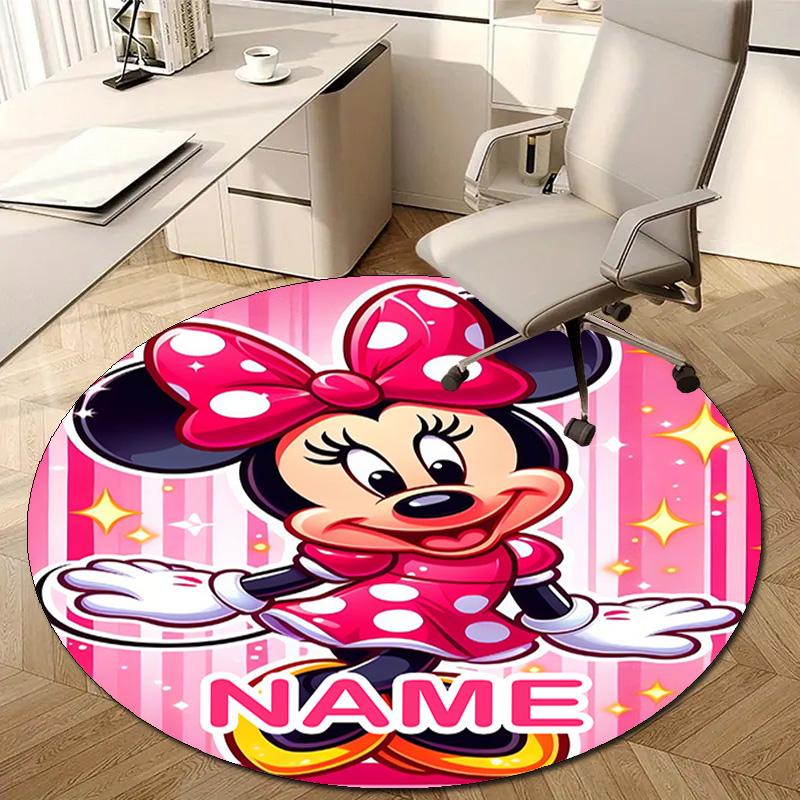 Personalized M-Minnie Round Chair Office Rug - Perfect for Mat, Office Chair & More - Ideal Gift for Birthdays and Holidays