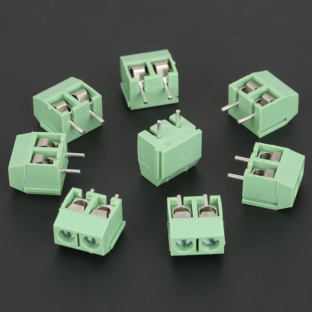 50pcs set 2 Pin 5mm Pitch Green PCB Universal Screw Terminal Block Connector