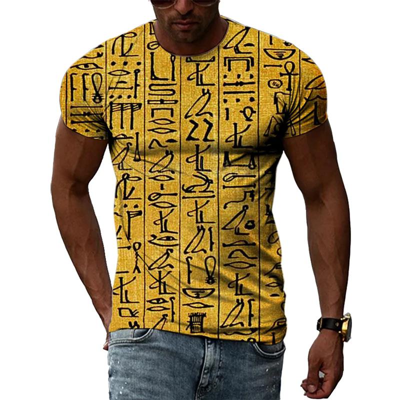 Ancient Egyptian Civilization 3D Printing Summer Hot Sale Retro Literature And Art Men’s-Women Short-Sleeved Round Neck T-shirt
