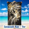 Decorative Artwork Theme Beach Towel Personalized Custom Name & Text Soft Quick Dry Beach Towel for Swimming Travel