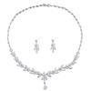 Korean Style AAA Zircon Earrings & Necklace Set for Weddings & Evenings