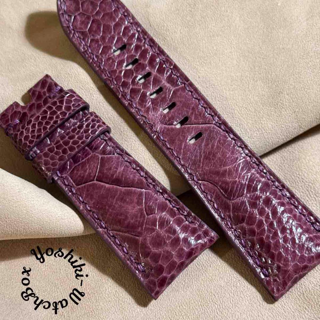Used ost-390 Ostrich Watch Strap Purple Lug Width 26 mm