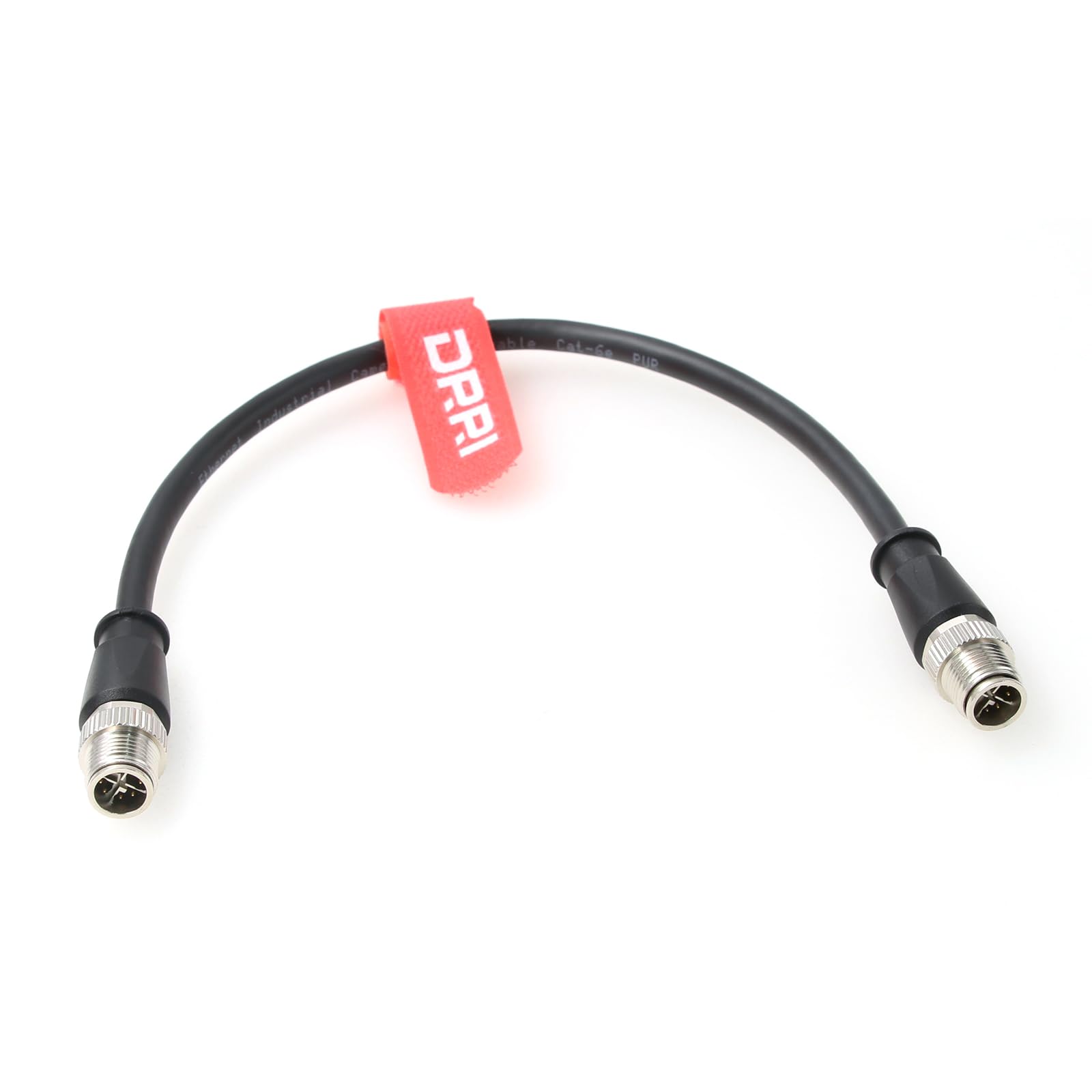 

DRRI Heavy-Duty M12 X-Code Male to M12 X-Code Male Shielded CAT 6 Extension Cable for Outdoor Industrial Network Applications