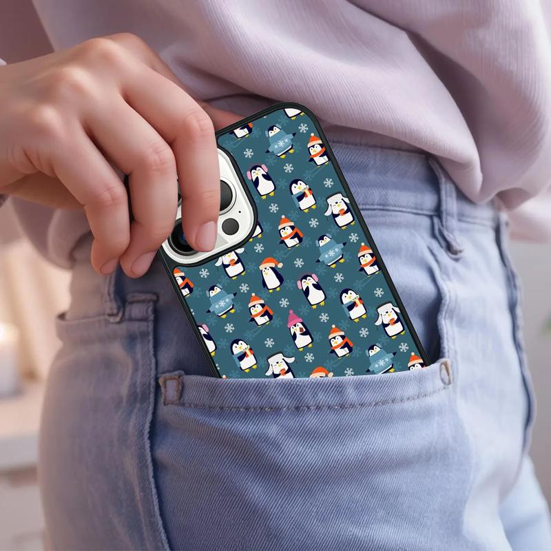 Cute Penguin Phone Case For iPhone 17 Air 15 16e 14 13 Pro Max Coque 12 11 Pro Max PLUS cover