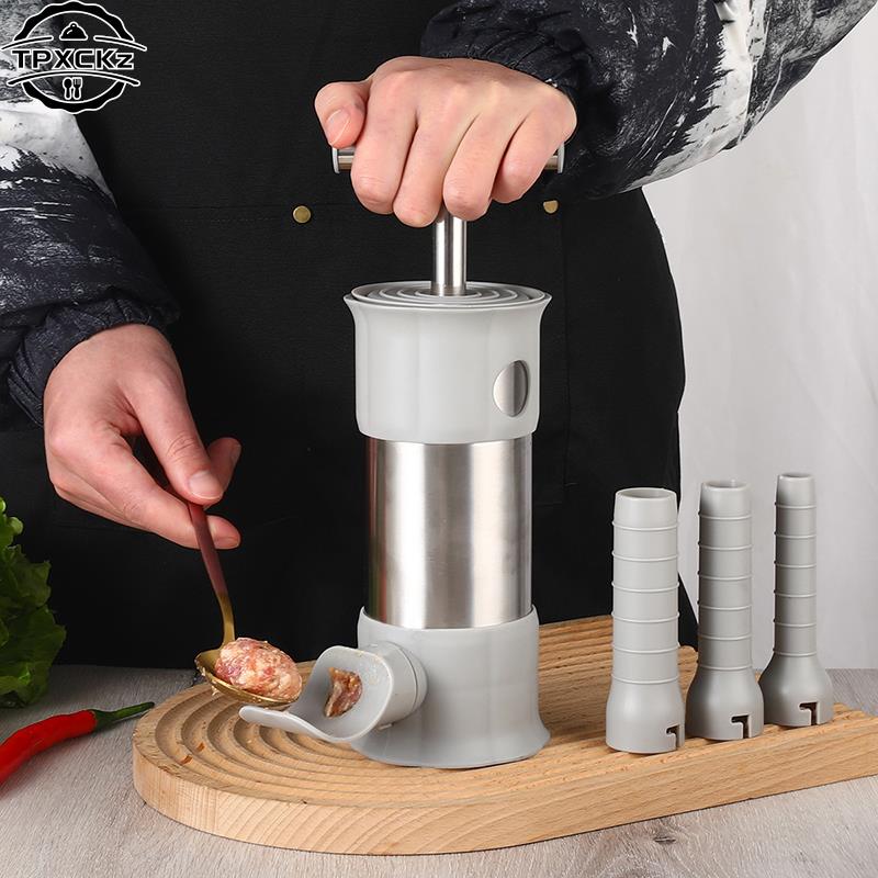 1set Stainless Steel Sausage Meat Stuffer Horizontal Sausage Maker Homemade Kitchen Meat Sausage Maker Tool Sausage Filler