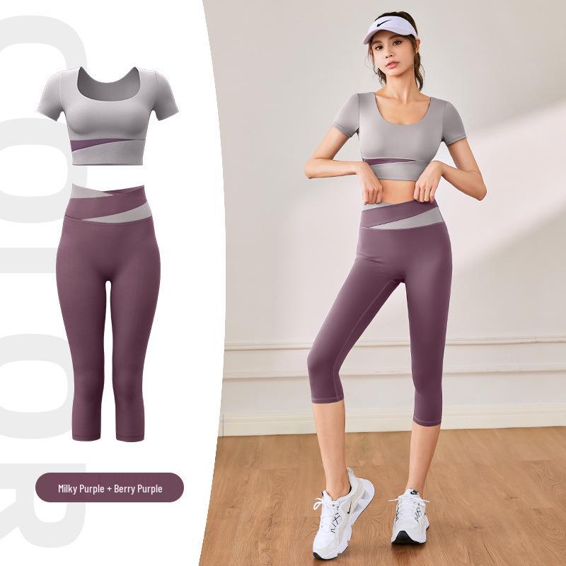 

Женский бесшовный нюдовый костюм для йоги Juyitang: Дышащая, высокоэластичная спортивная одежда для пилатеса и тренировок. M