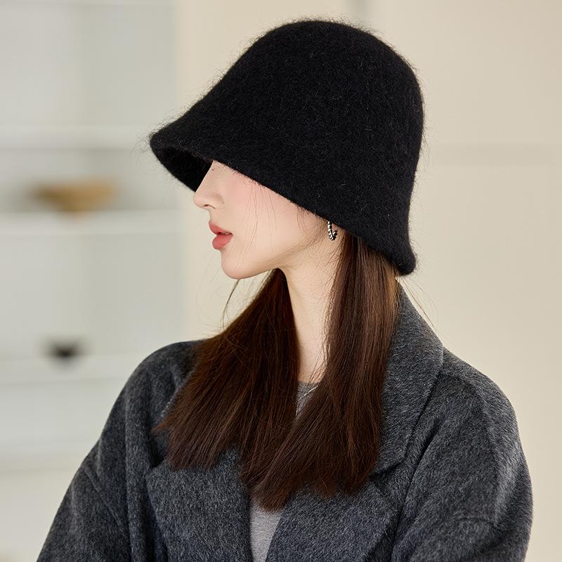 Bucket Hat Women's Autumn and Winter New Knitted Hat Fashion Basin Hat Thermal Ear Protection Bucket Hat