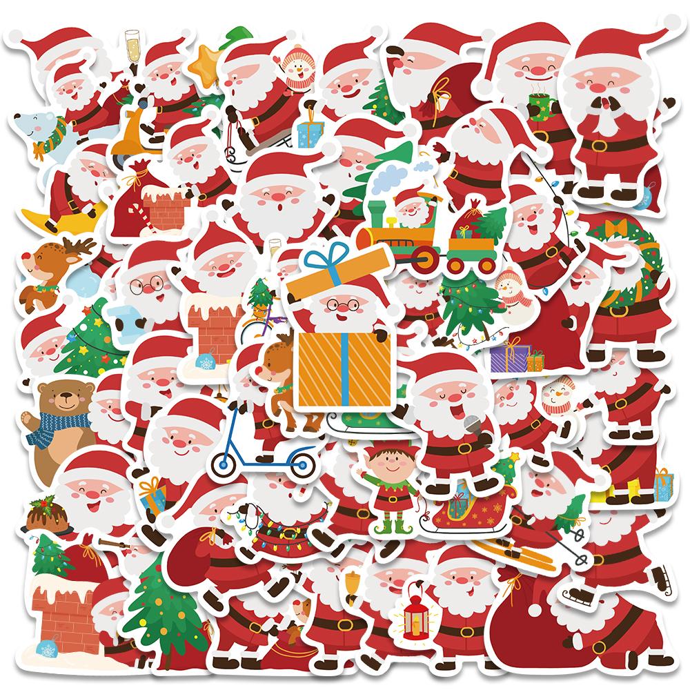 Mix Christmas Santa Claus Xmas Stickers Skateboard Cars Guitar Helmet Luggage Laptop Graffiti Stickers Kids Christmas Gifts