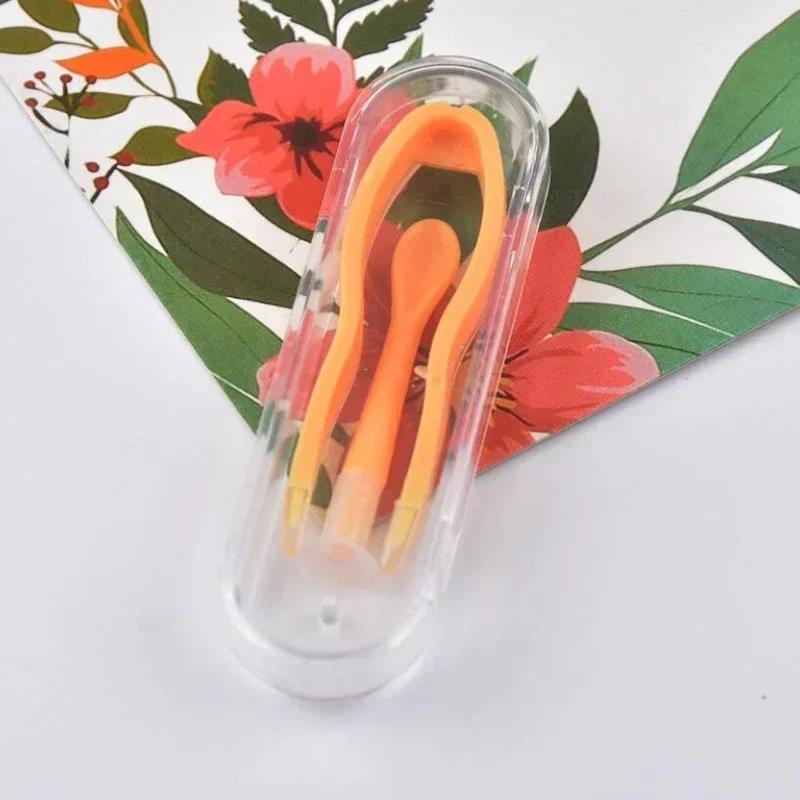 

Remover Contact Lenses Inserter Color Tweezers Suction Stick Eyes Care Tool Kit Contact Lens Case Clip Stick Tweezers Pupils оранжевый