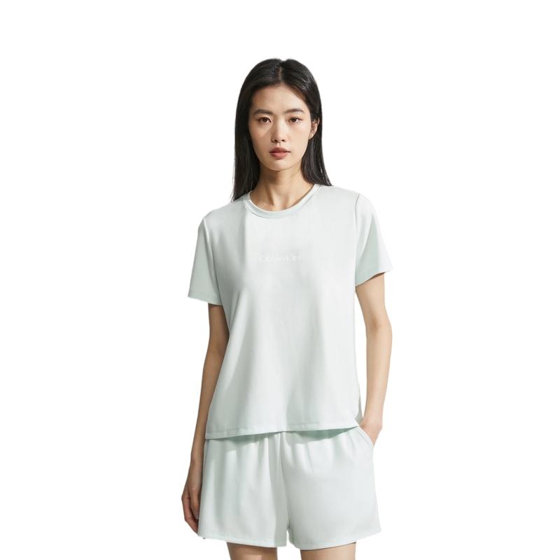 Calvin Klein Cool Touch Antibacterial Ice Beauty Series Soft Breathable Home Sleepwear Top Women Tops Matcha AD000794P