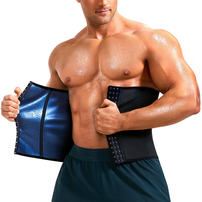 Hombres 5 Times Sweat Enhancing Waist Trainer Sauna Belt for Sports Trainers Waist Trimmer Trainer S
