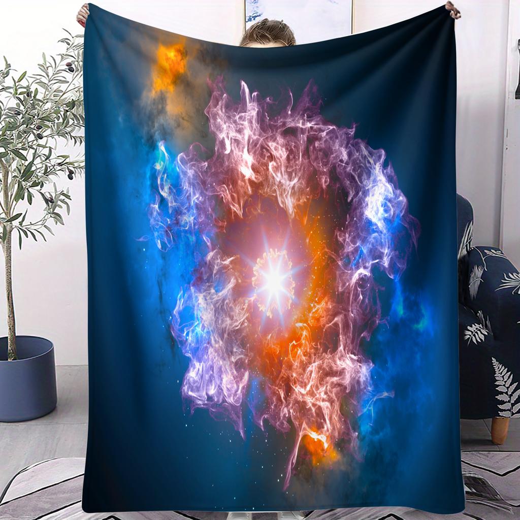 Dazzling Nebula  Aurora Dreamy Galaxy Flannel Throw Blanket for Adult Quality Cozy Soft Warm Blanket for Travel Picnic Home