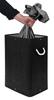 SOREN 80L Bamboo Laundry Basket with Lid, Black