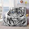 White Tiger Family Blanket Flannel Blanket for bed, sofa, Camping, Hiking, Picnic Essentials, gift for family Fan gifts
