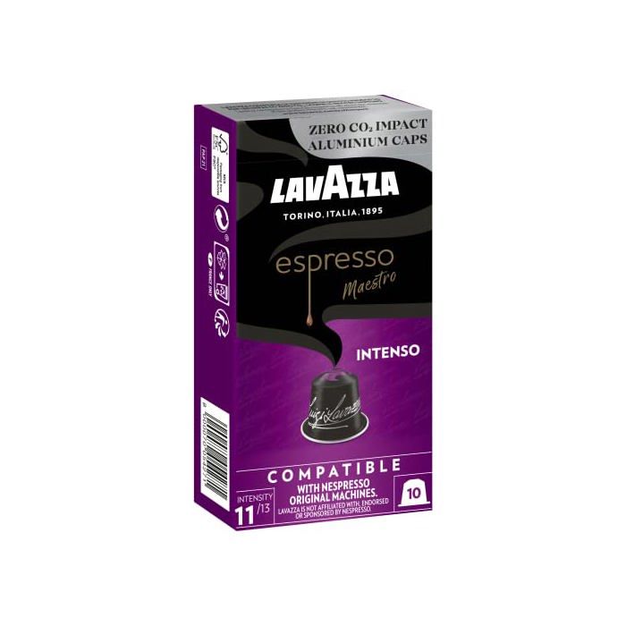 Capsules de café en aluminium - Lavazza - Compatibles Nespresso - Intensité niveau 11 - Torréfaction moyenne