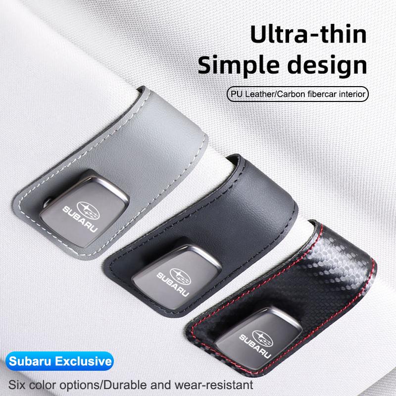 Subaru Car Sun Visor Eyeglass Clip Holder Leather Glasses Hanger For Outback Forester Crosstrek Legacy Impreza Levorg Mpreza WRX Y12