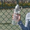 1000ml Sports Water Bottle with Handle Large Capacity Leak-proof Shaker Cup Portable Drinkware Transparent Outdoor Running Cycling Travel