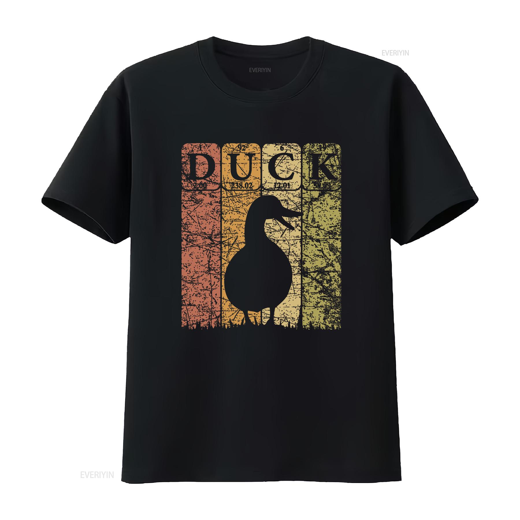 

Duck Periodic Table Elements Farmer Retro Women s Fashion T shirt with Unique Print Comfortable and Classic vintage Washed 4XL