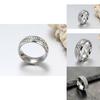Elegant Titanium Steel Women's Ring Sleek Geometric Design Fashionable Silver