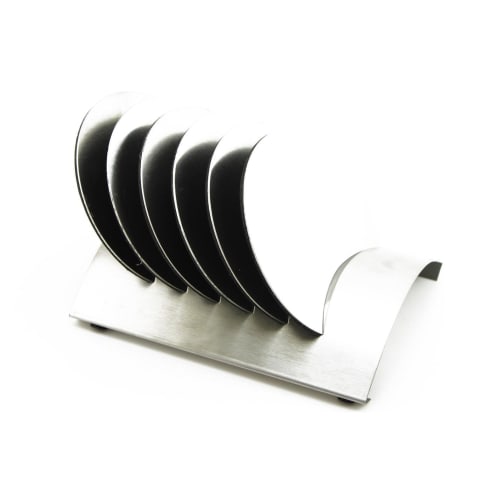 

navire Art Design Stainless Steel Coaster Set of 6 with Stand
