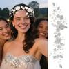 Weißer Schöner Braut-Hochzeits-Haarreif Handgefertigt Silbernes Blatt Weichkeramik-Kranz Feiertag Hochzeitsreise Kleid Foto Kopfschmuck