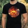 T-Shirt Herren Ausbrechender Vulkan Motiv Baumwolle Größe XS bis 5XL
