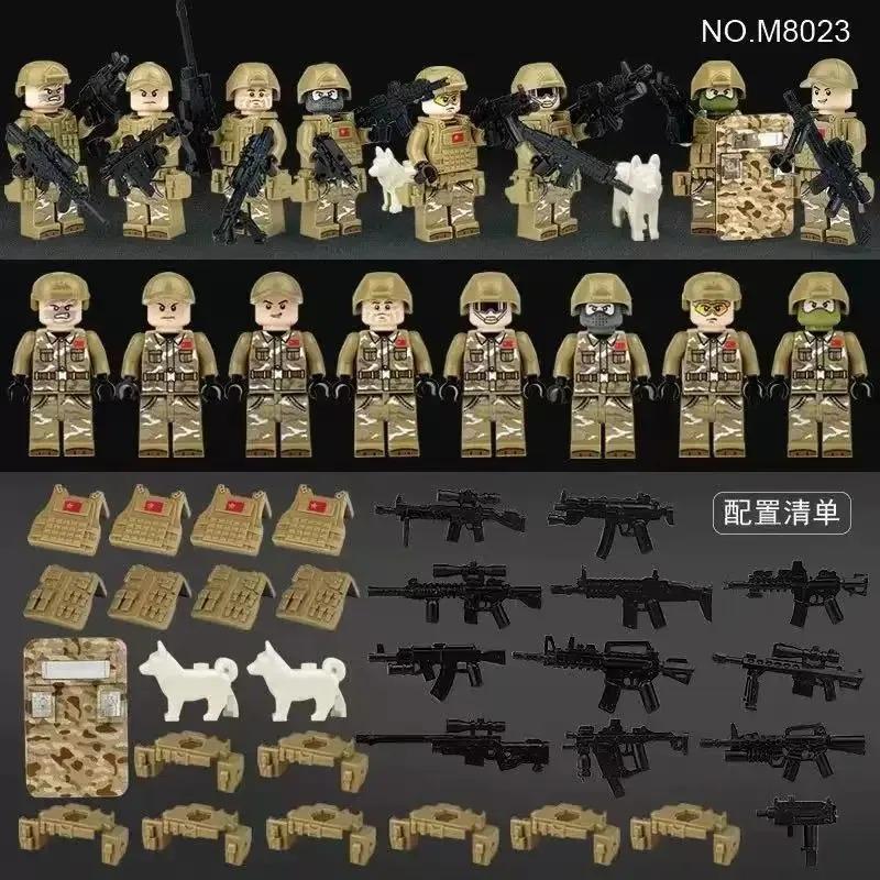 Mattoncini militari, bambole umanoidi, giocattoli, mini bambole, bambole umanoidi, giocattoli patriottici, regali di compleanno, personaggi dei cartoni animati.