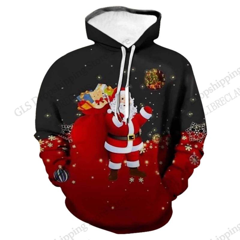 Funny Santa Claus 3d Print Hoodie Men Women Fashion Christmas Hoodies Sweatshit Elk Coats Women Sweats Womens Clothing Oversized