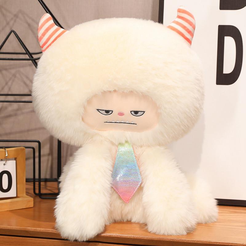 Tie Snow Bow Monster Plush Toy Animal Stuffed Doll Decoration Kids Cute Gift