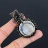 Rainbow Moonstone Pendant Gemstone Jewelry, 999 Copper Wire Wrapped Pendant, Handmade Beautiful Jewelry Pendant