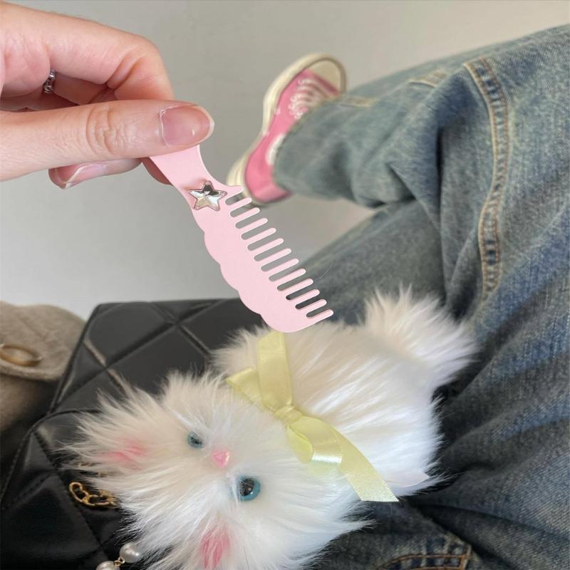 Plush Cat Keychain Cute Decorations Keyring Hanging Ornament Backpack Handbag Charm Pendant Gift for Girls Women