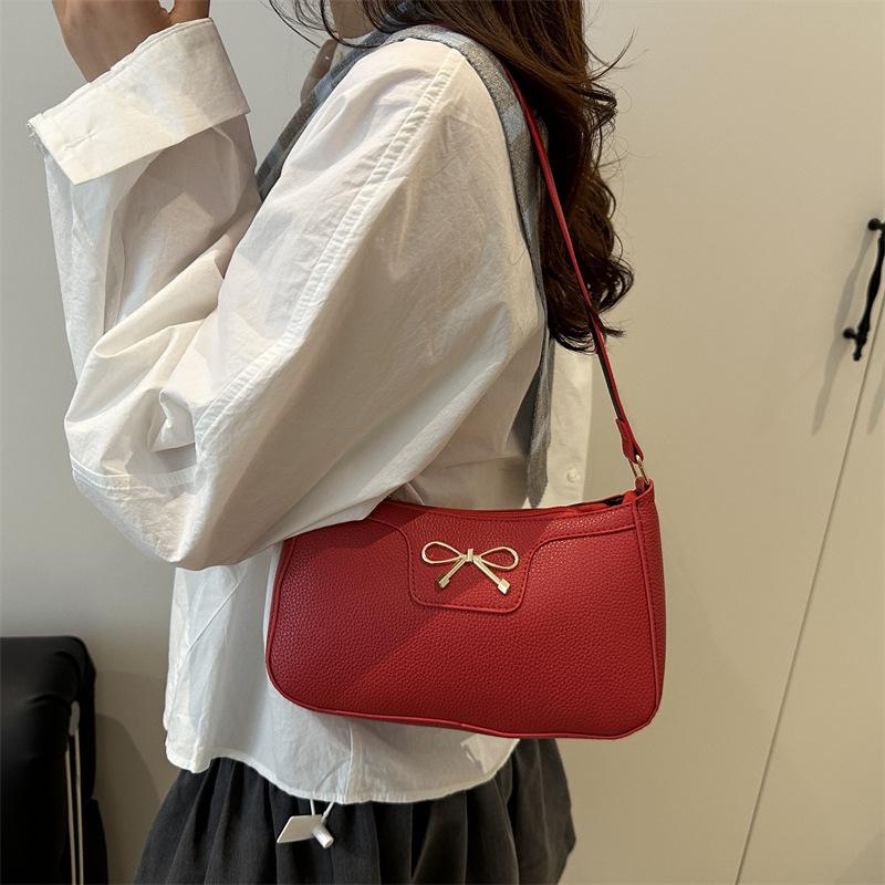 Fashion Bow Underarm Bag Women's 2025 New Korean Version Single Shoulder Texture Foreign Commuter Backpack Women's Bag
