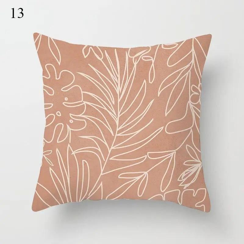 Clip Red Brown Pillowcase Decorative Geometric Print Abstract Pattern Pillowcase Home Supplies Pillowcase Sofa Cushion Cover