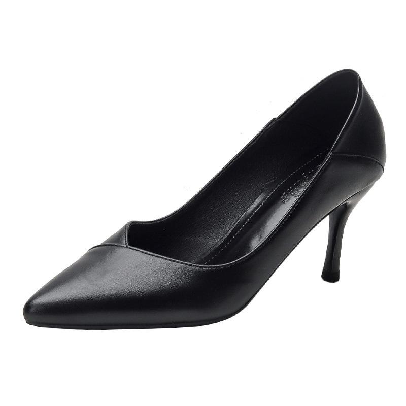 

Flight attendant pointed toe stiletto high heels women s middle heel professional black work shoes dress etiquette single shoes zifeng commuting 33