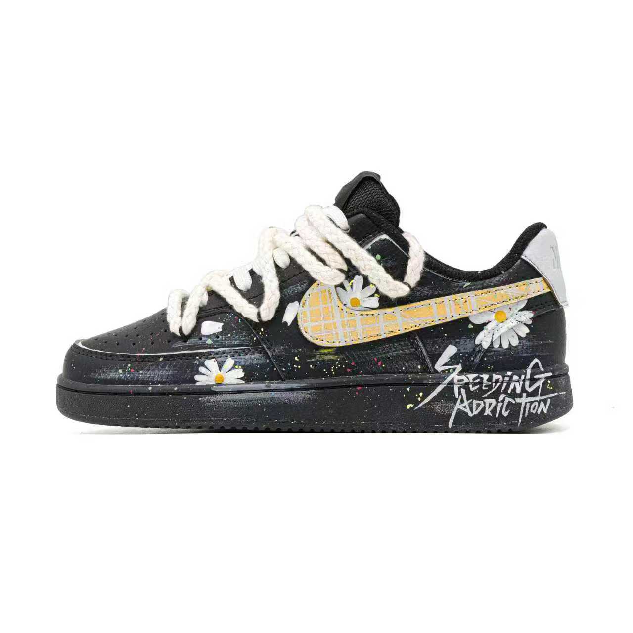 

Nike Court Vision Footprint Innovation, Dark Night Daisy Abrasion Resistant Slip Resistant Low top Skateboard Shoes DH2987-002(Team726-) 44