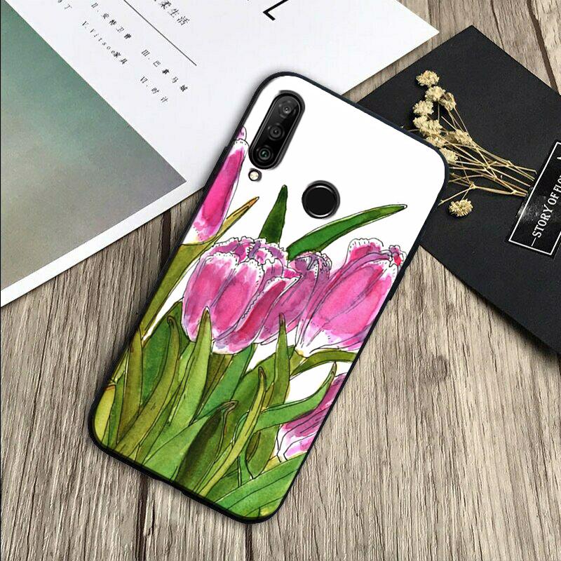 

Tulips Flower Spring For Huawei Nova 7i 3i 8i 11 12i 10 9 SE Y60 Y61 Y70 Y72 Y73 Y90 Y91 P20 P30 Pro P40 Lite Case Huawei Nova Y72