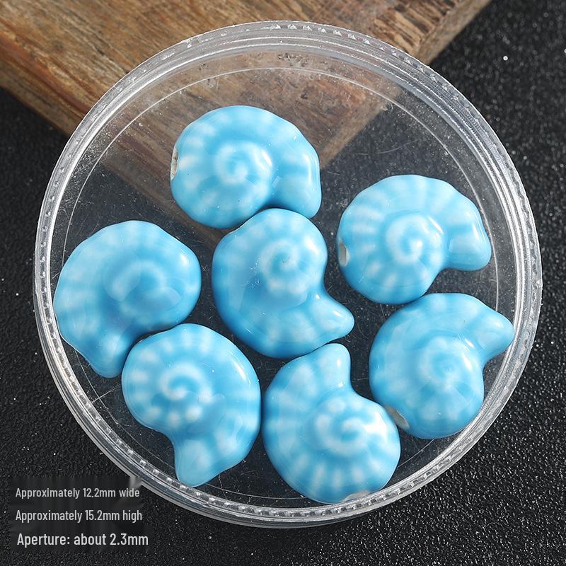 Colorful Ceramic Conch Shell Beads: Loose Snail Beads for Handmade DIY Jewelry and Accessories