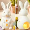 Easter Bunny Candle Holder Cute Bunny Resin Statue with LED Light White Bunny Figurine Rustic Table Centerpiece for Home Spring Decor