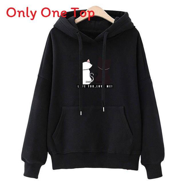 Cozy Girl Hoodie Sweatshirt With Printed Design For Autumn Winter Casual Wear
